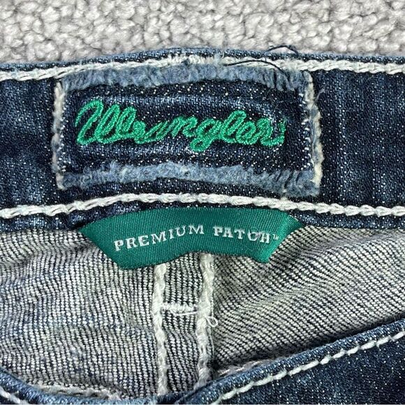 Wrangler Premium Patch Jeans Women's 27X30 Blue Dark Wash Skinny Leg Low Rise - Picture 7 of 15